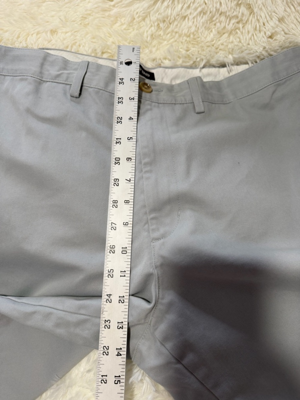 Lands' End Men's Light Gray Flat-Front Chino Shorts - Picture 6 of 7